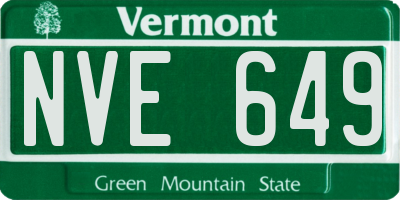VT license plate NVE649
