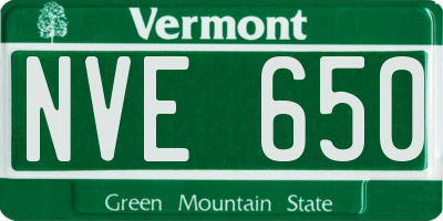 VT license plate NVE650