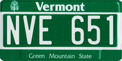 VT license plate NVE651