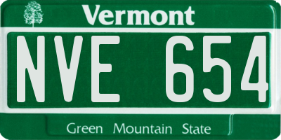 VT license plate NVE654