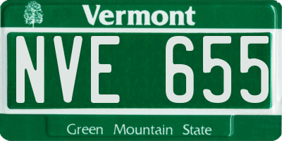 VT license plate NVE655