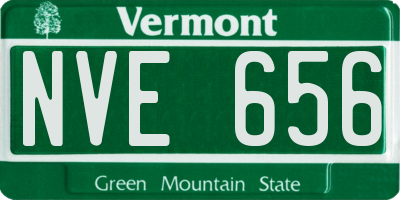 VT license plate NVE656