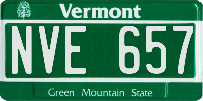 VT license plate NVE657