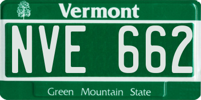 VT license plate NVE662