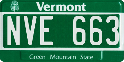 VT license plate NVE663