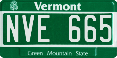 VT license plate NVE665