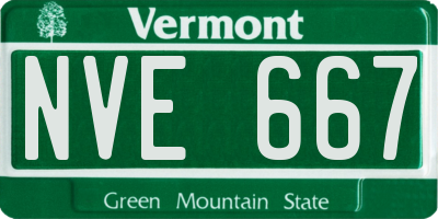 VT license plate NVE667