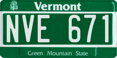 VT license plate NVE671