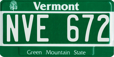 VT license plate NVE672