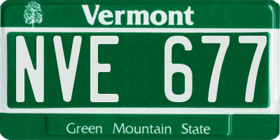 VT license plate NVE677