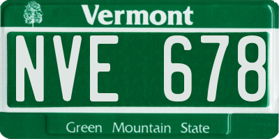 VT license plate NVE678