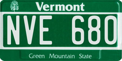 VT license plate NVE680