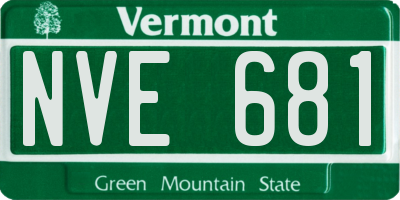 VT license plate NVE681