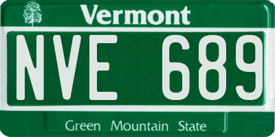 VT license plate NVE689
