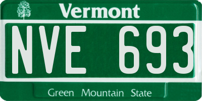 VT license plate NVE693