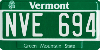 VT license plate NVE694