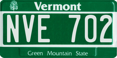 VT license plate NVE702