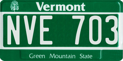 VT license plate NVE703