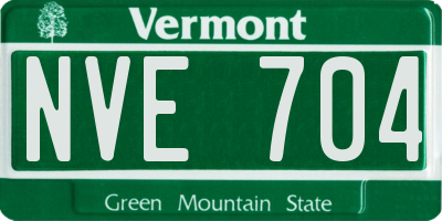 VT license plate NVE704