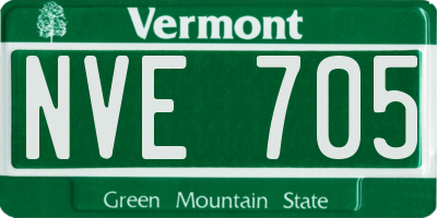 VT license plate NVE705