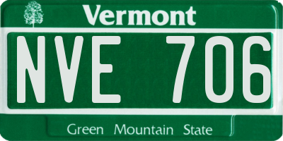 VT license plate NVE706
