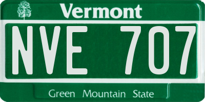 VT license plate NVE707