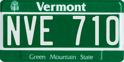 VT license plate NVE710