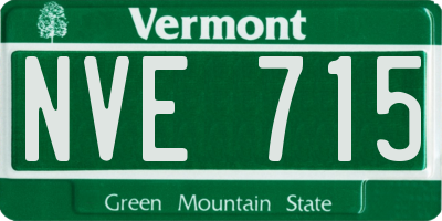VT license plate NVE715