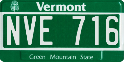 VT license plate NVE716