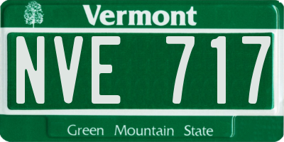 VT license plate NVE717