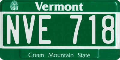 VT license plate NVE718