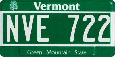 VT license plate NVE722