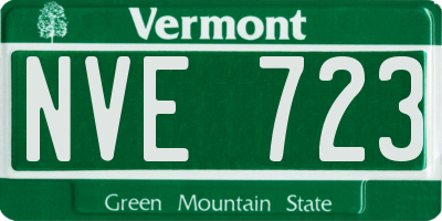 VT license plate NVE723