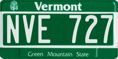 VT license plate NVE727
