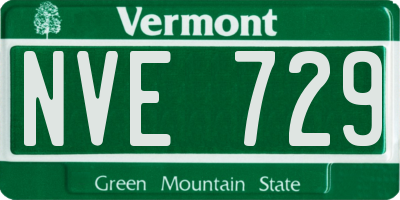 VT license plate NVE729