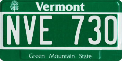 VT license plate NVE730