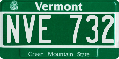 VT license plate NVE732