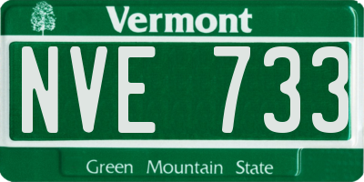 VT license plate NVE733