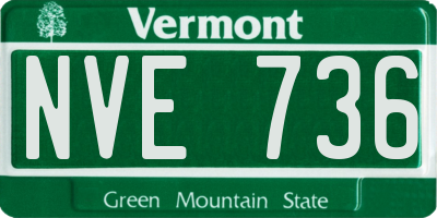 VT license plate NVE736