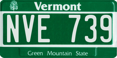 VT license plate NVE739