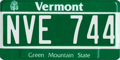 VT license plate NVE744