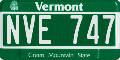VT license plate NVE747