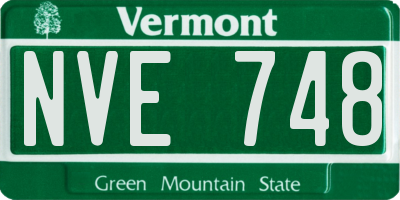VT license plate NVE748