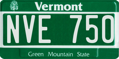VT license plate NVE750