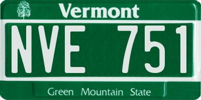 VT license plate NVE751