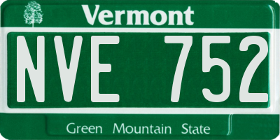 VT license plate NVE752