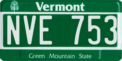 VT license plate NVE753