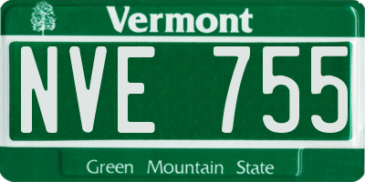 VT license plate NVE755