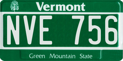 VT license plate NVE756