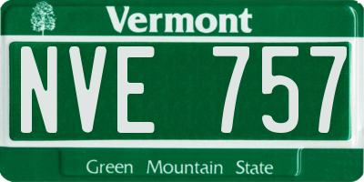 VT license plate NVE757